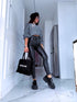 "WARMFIT" imitation leather leggings - BLACK VS19039